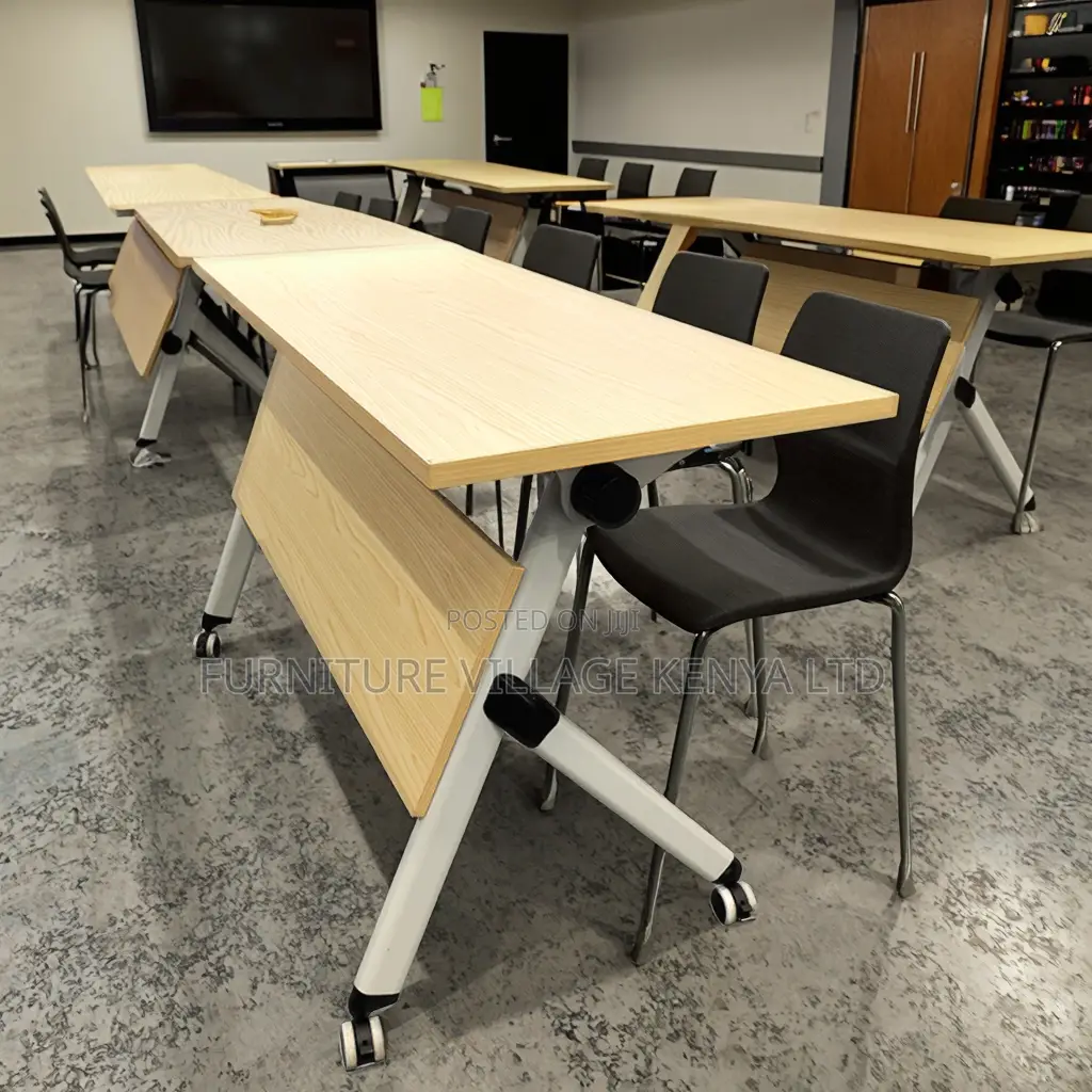 Brown Folding Conference Table.