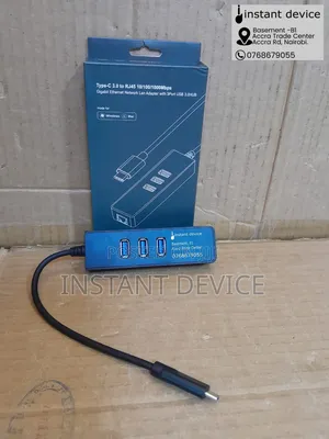 Usb Type C to 3 Usb Ports With Gigabit Ethernet Adapter
