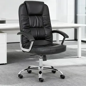 Office Chair : Ergonomic Black Pu Leather Office Chair