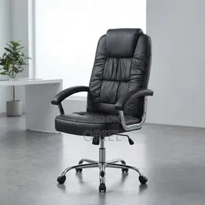 Office Chair : Ergonomic Black Pu Leather Office Chair