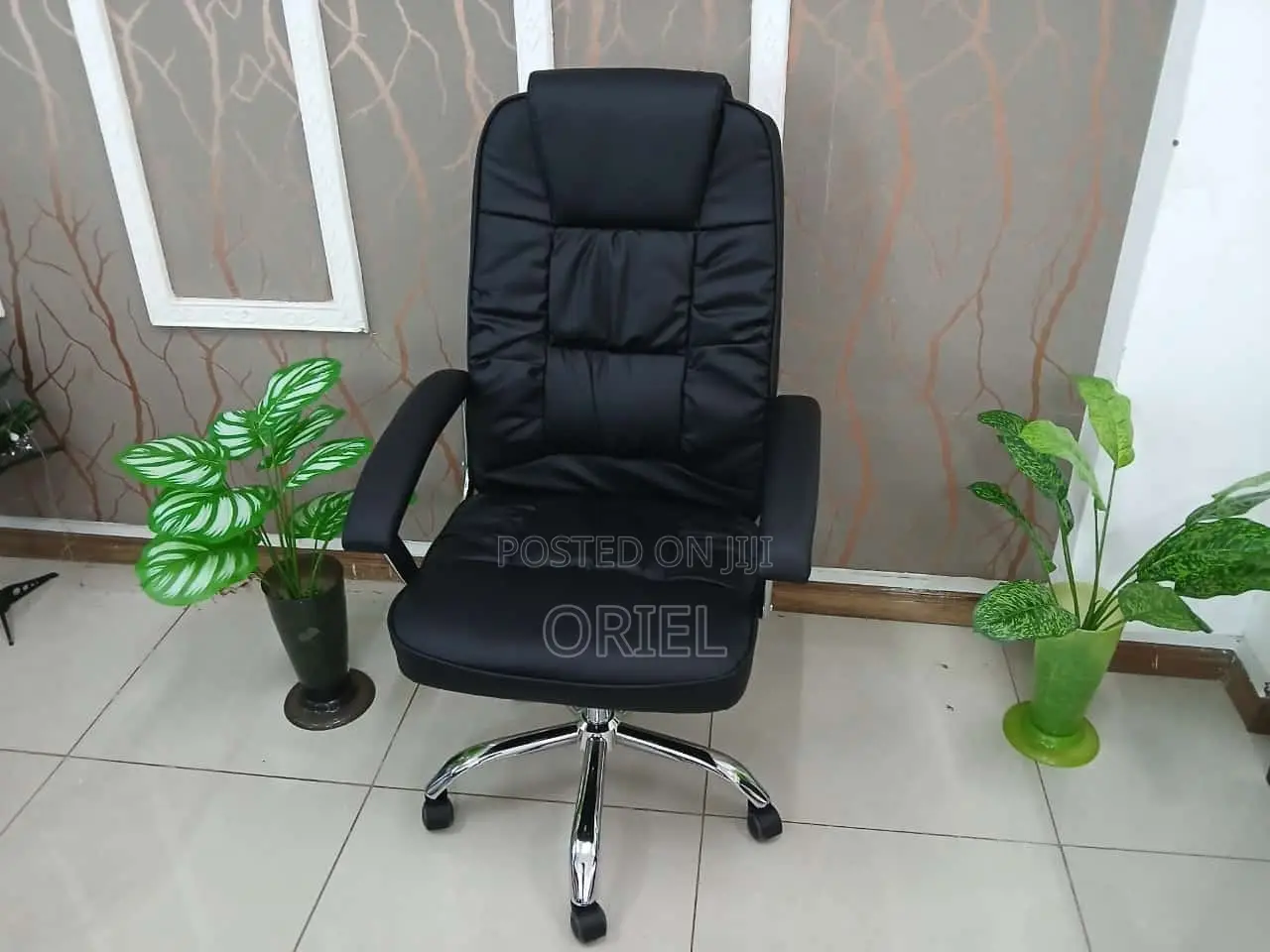 Office Chair : Ergonomic Black Pu Leather Office Chair