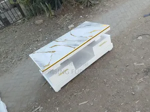 Stylish Living Room Coffee Table White Marble Top Gold