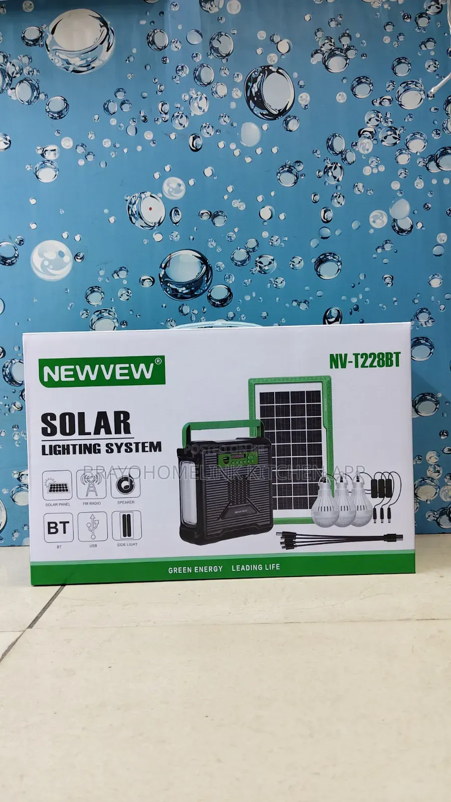 Solar Lighting System With 3 Led Bulbs,Bluetooth Speaker,Radio,Solar