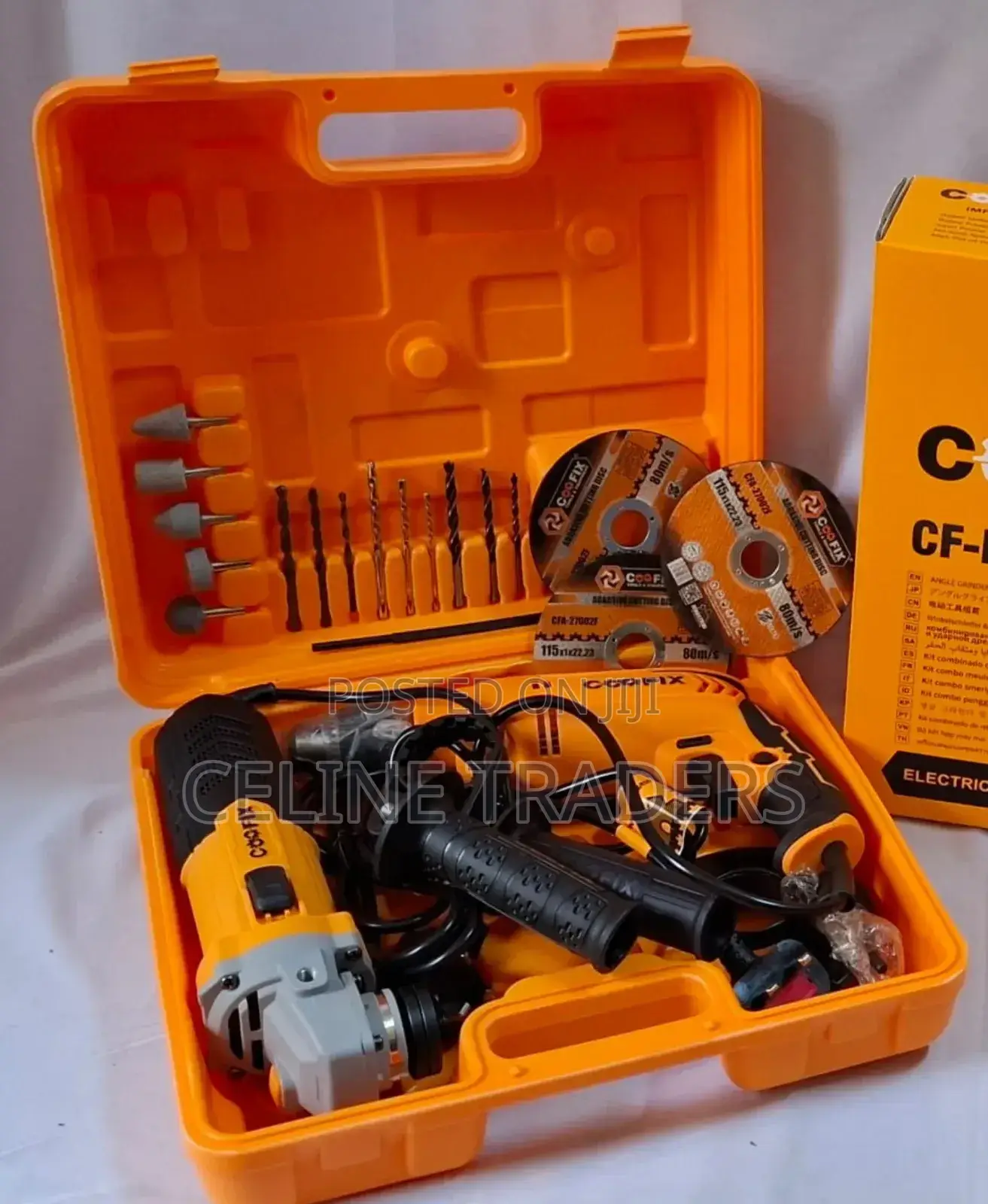 Coofix Electric Drill Angle Grinder Combo Kit