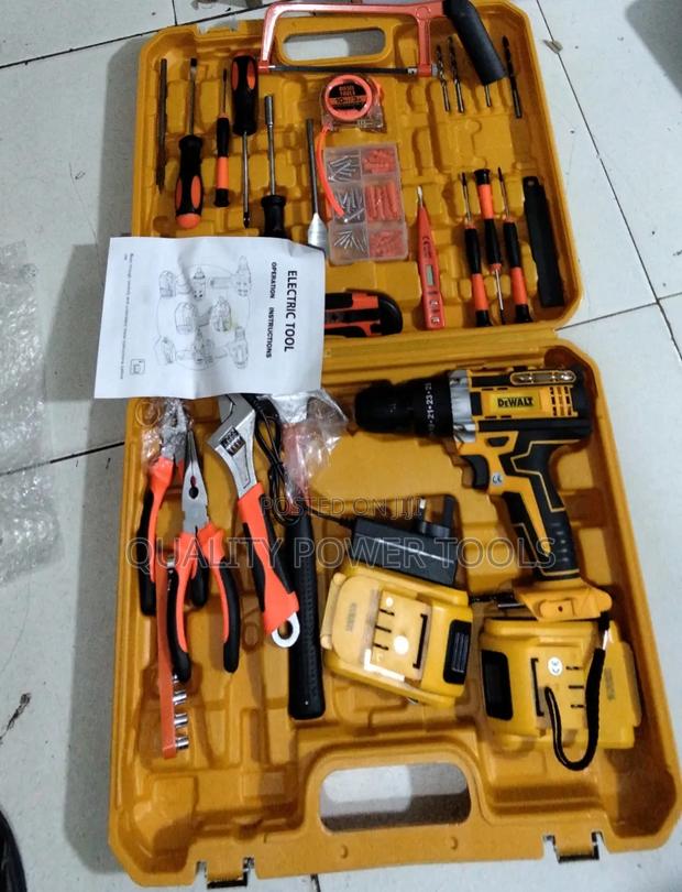 Dewalt 48v Cordless Electric Drill 47pc Tool Set 2 Rechagable