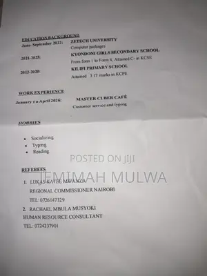 Housekeeping Cleaning CV