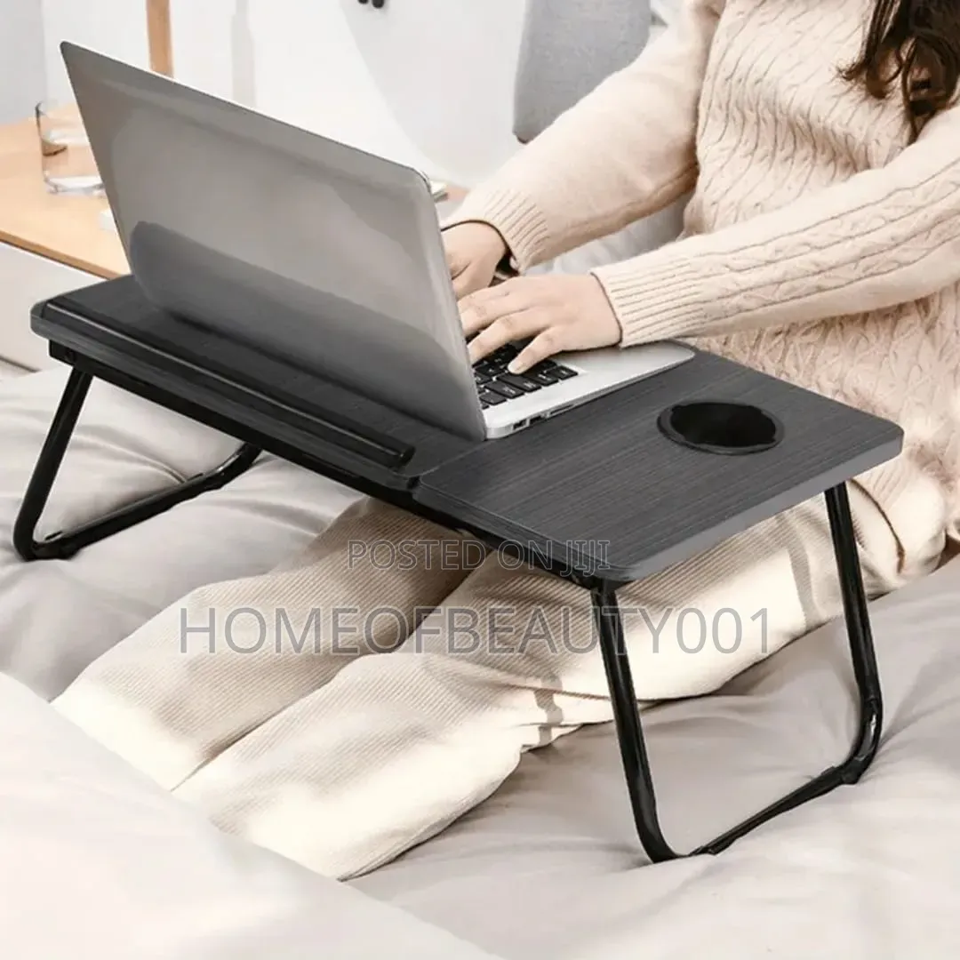 Adjustable Laptop Table Stand Desk, Bed Table With Foldable Legs.