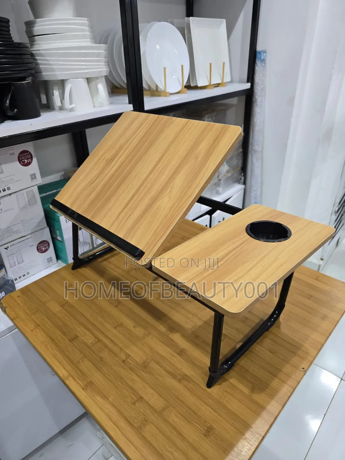Adjustable Laptop Table Stand Desk, Bed Table With Foldable Legs.