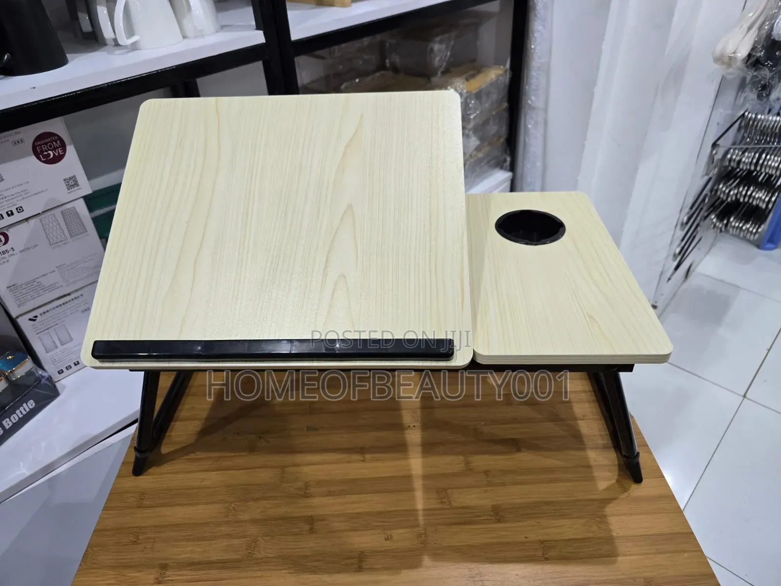 Adjustable Laptop Table Stand Desk, Bed Table With Foldable Legs.