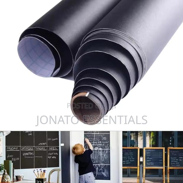 Peel and Stick Blackboard Sticker Wall Chalkboard Roll + 5 Chalks - thumbnail 2