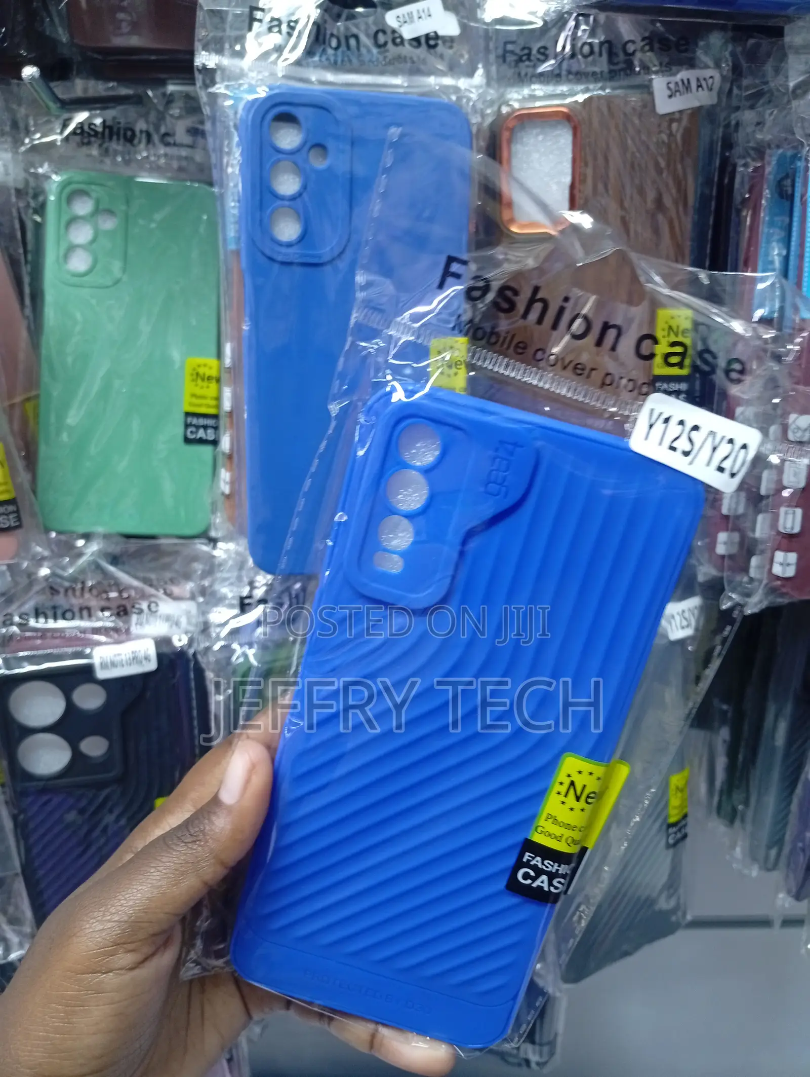 Vivo Y12s and Vivo Y20 Wave/Diagonal Stripe Pattern Case-Blue