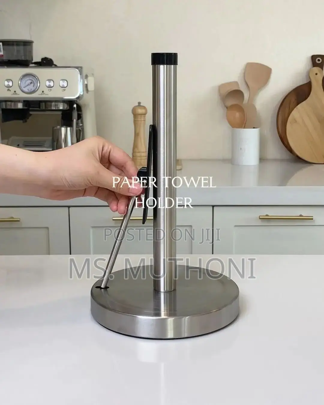 Stainless Steel Paper Towel Holder Includes a Built-in Spray Bottle