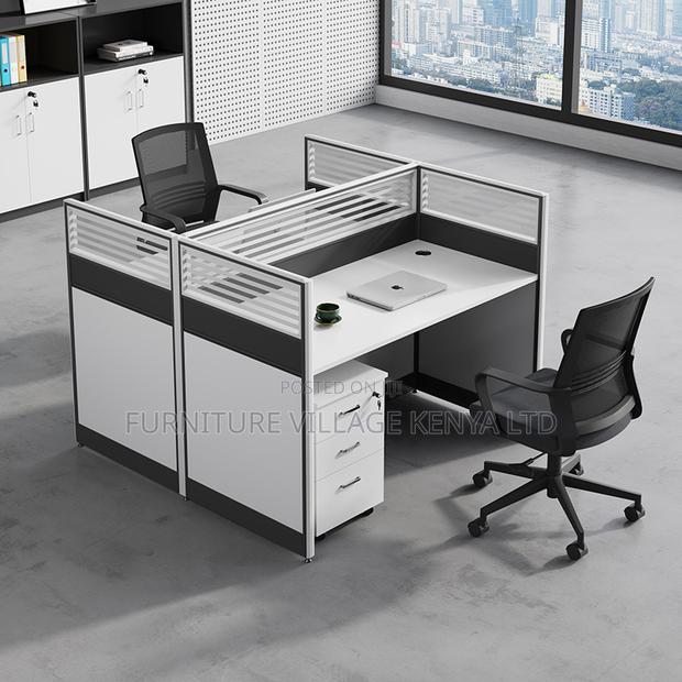 2-Person Gray Office Workstation. - thumbnail 4