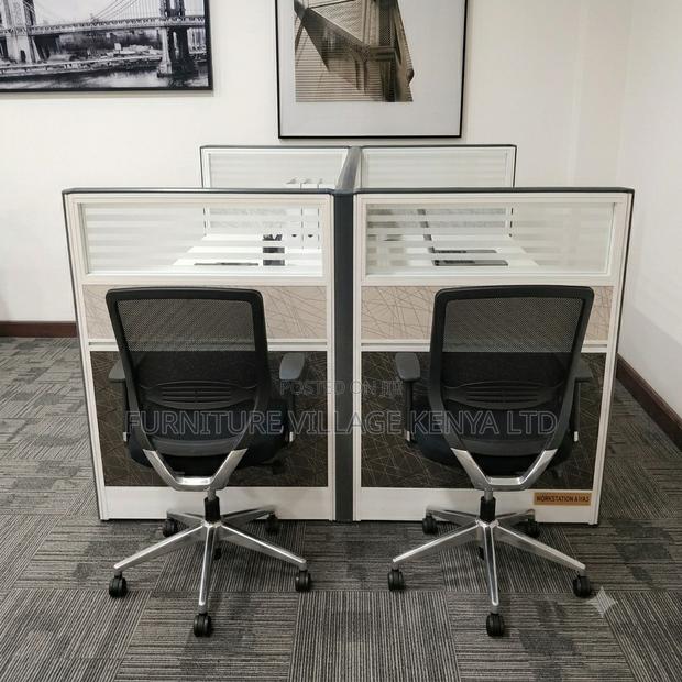 2-Person Gray Office Workstation. - thumbnail 7
