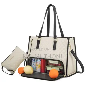 Quilted Business/ Laptop Tote With a Built-in Insulated Compartment