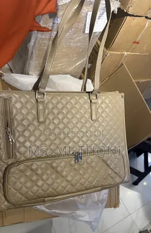 Quilted Business/ Laptop Tote With a Built-in Insulated Compartment