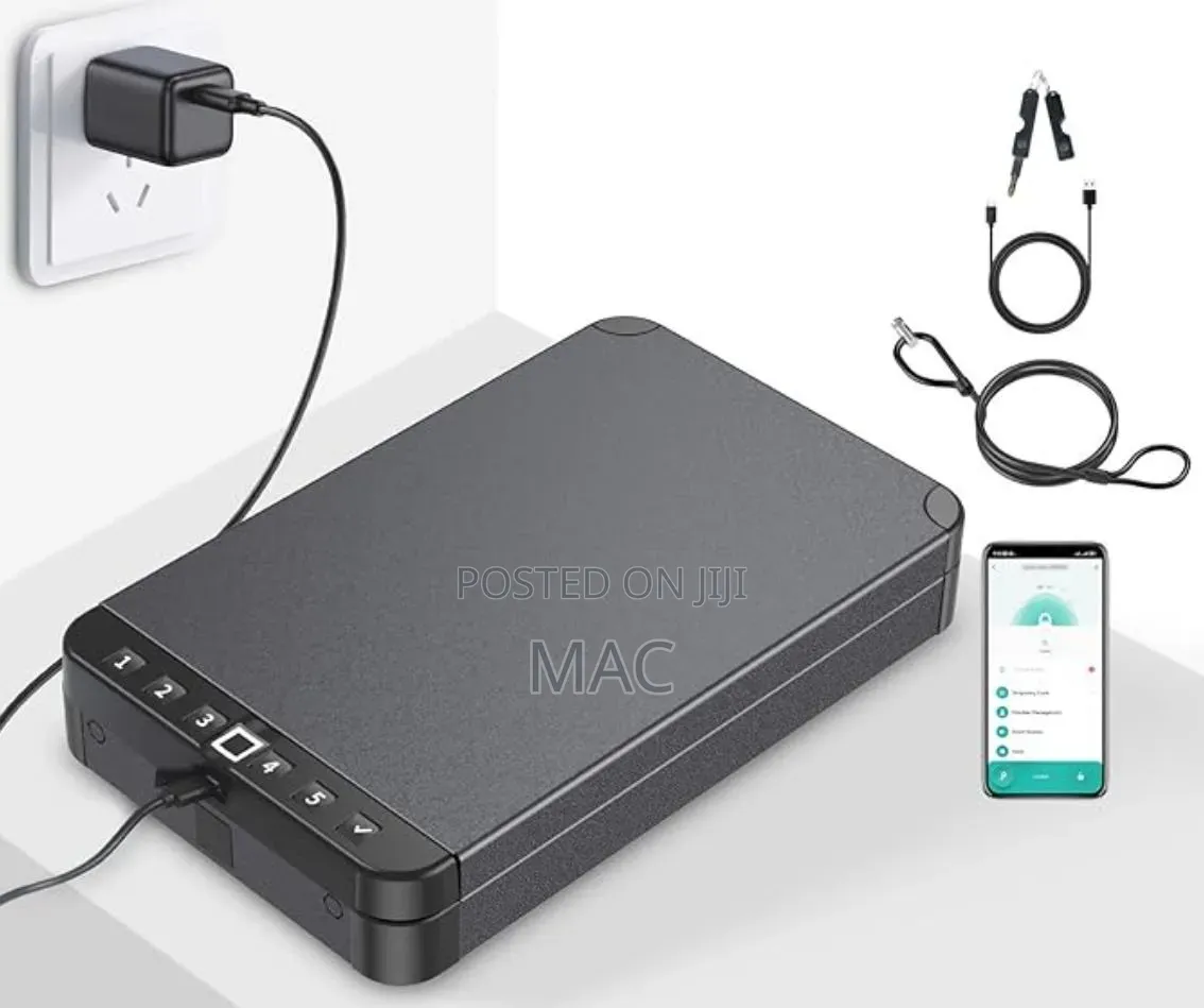 Smart Fingerprint Valuables Safe With Password Key And Mobile App