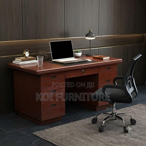 Office Desk; 1.2m Mahogany Executive Premium Wood Desk