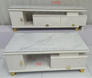 Modern Matching Tv Stand and Table White in Colour