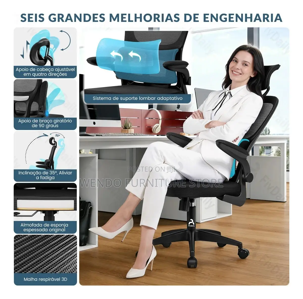 Office Chairs; High Back Orthopedic Swivel Ergonomic Office Chairs