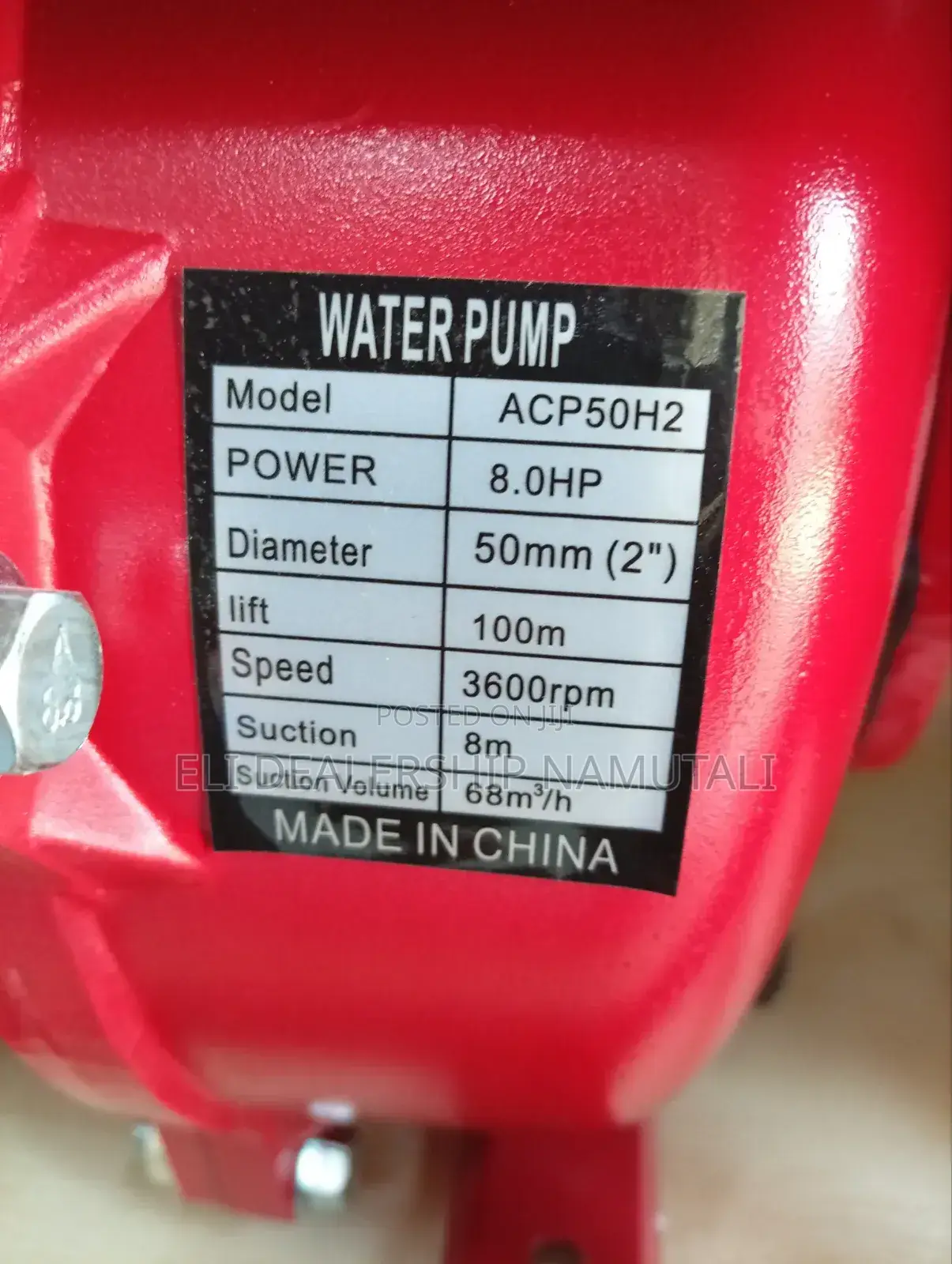 High Pressure Pump for Irrigation Purposes With 100m Head Pump