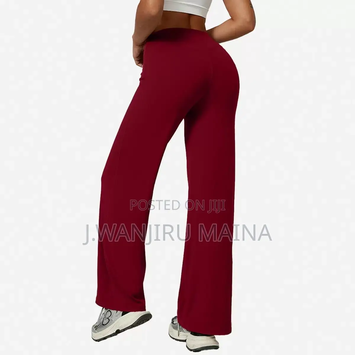 Red High-Waist Flare Leggings
