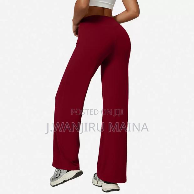 Red High-Waist Flare Leggings - main view