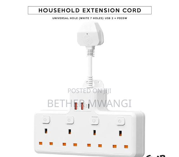 Multi Function Household Extension Socket With 20w Pd Usb C in Kenya - main view