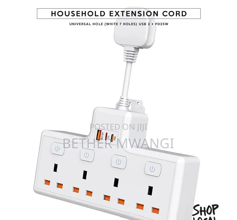Multi Function Household Extension Socket With 20w Pd Usb C in Kenya