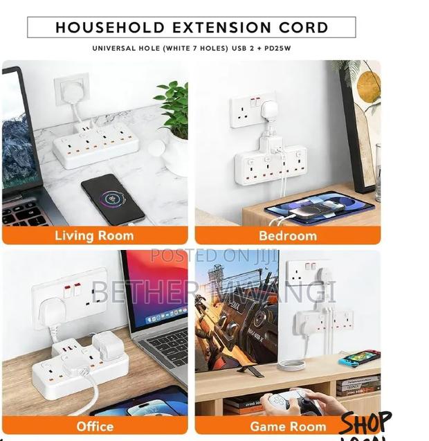 Multi Function Household Extension Socket With 20w Pd Usb C in Kenya - thumbnail 4