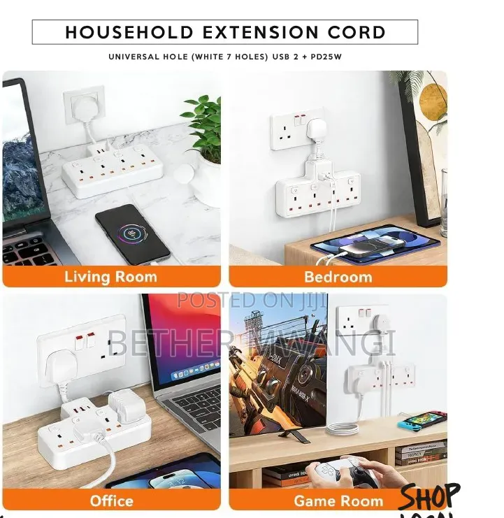 Multi Function Household Extension Socket With 20w Pd Usb C in Kenya