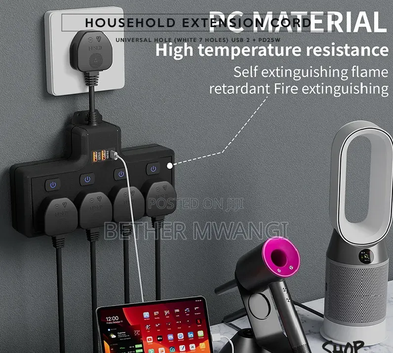 Multi Function Household Extension Socket With 20w Pd Usb C in Kenya