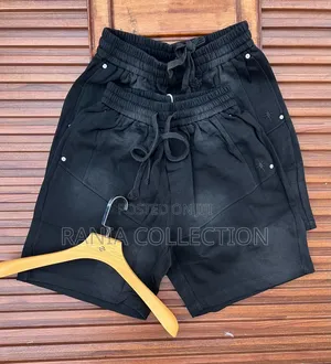 Black Wash Cotton Sweatshorts