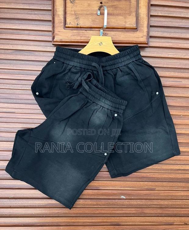 Black Wash Cotton Sweatshorts - thumbnail 2