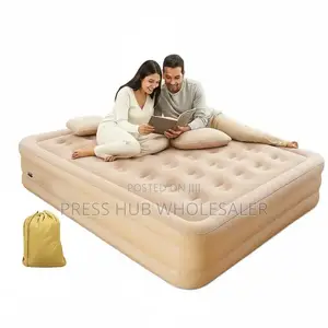 Queen-Sized Intex Dura-Beam Airbed Featuring an Built-in Pillow