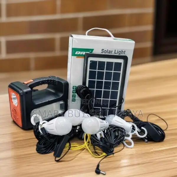 Portable Dat at-9011b Solar Lighting System With 3 Led Bulbs Included