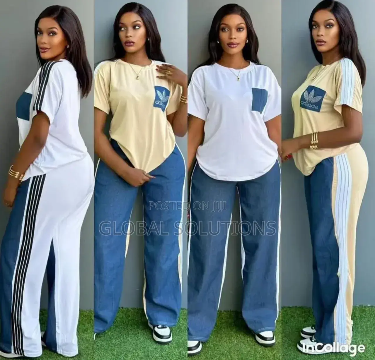 Two-Piece Casual Set Featuring a Patterned Top With a Pockets