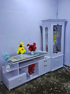 Kitchen Cabinet and Tv Stand With Blue Marble Top