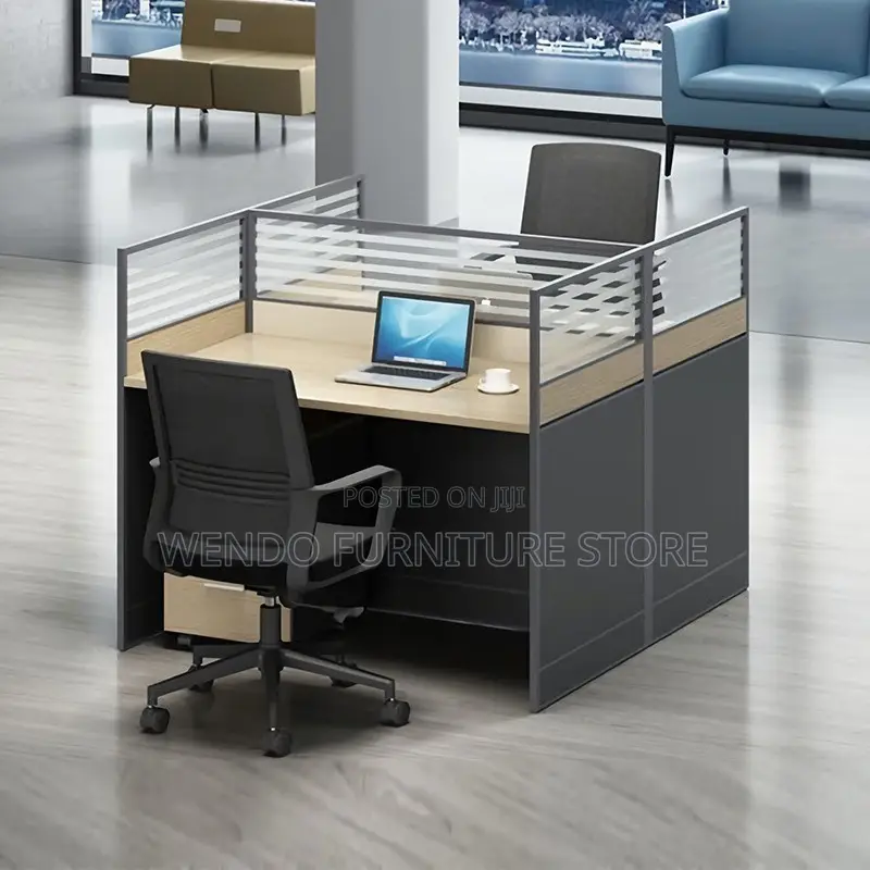 Office Workstation; Two Users MDF Modular Square Station Desk