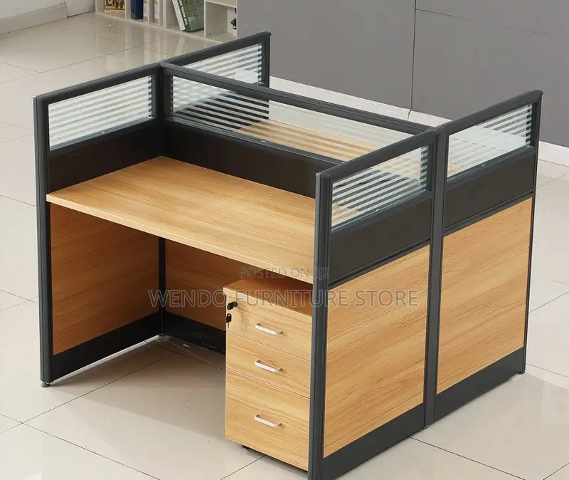 Office Workstation; Two Users MDF Modular Square Station Desk