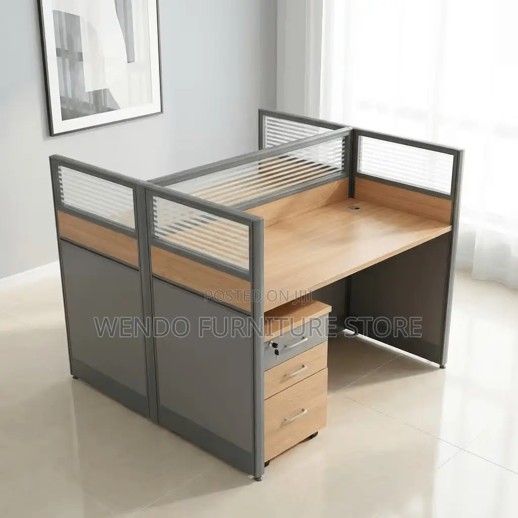Office Workstation; Two Users MDF Modular Square Station Desk