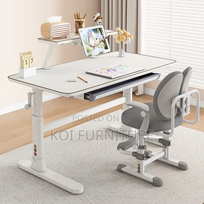 Office Desk; Manual Adjustable Height White Prodctives Desk