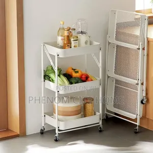 Foldable 3 Layer Metallic Mesh Rack