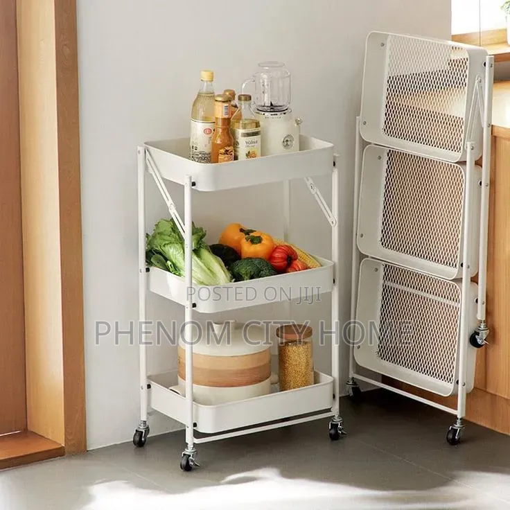 Foldable 3 Layer Metallic Mesh Rack