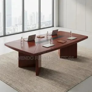 Boardroom Table; 2400mm Red Mahogany Meeting Boardroom Table