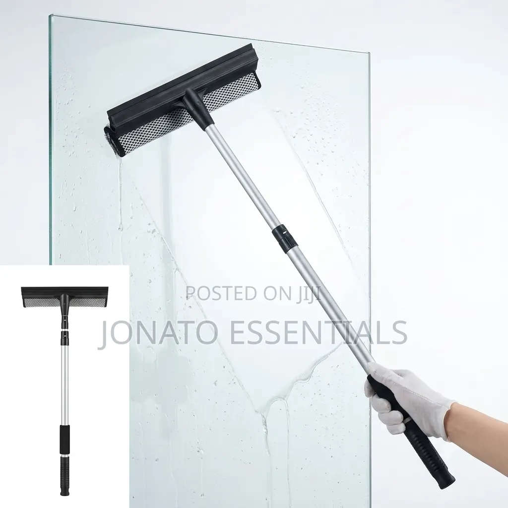 Extendable Window Cleaner Squeegee With Long Handle Scrubber