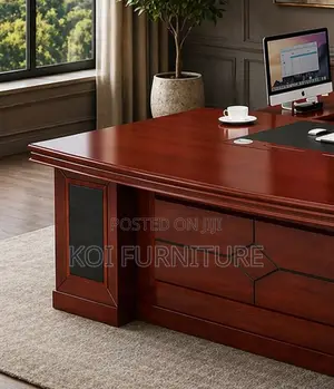 Office Desk; 1.8 Meters Mahogany Executive Premium Office Desk
