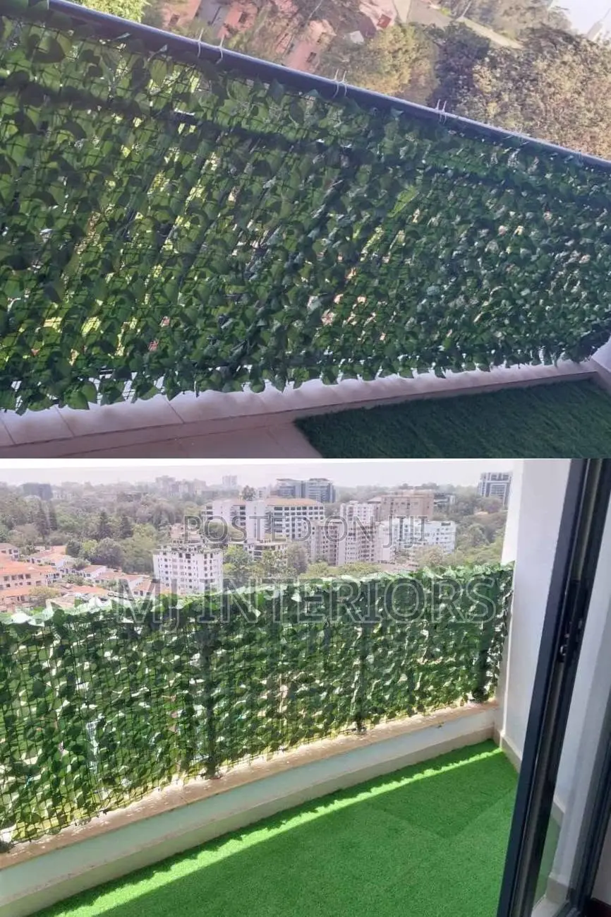Heavy Density Dark Green Artificial Ivy Fence Balcony Wall Cover