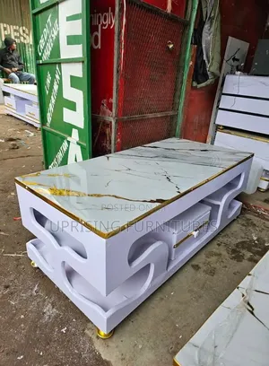Coffee Table White 2by 4 Feet Flower We With a Drawer
