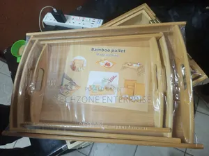 Quality 3 Pieces High Quality Gold Handle Heavy Bamboo Serving Plate ,